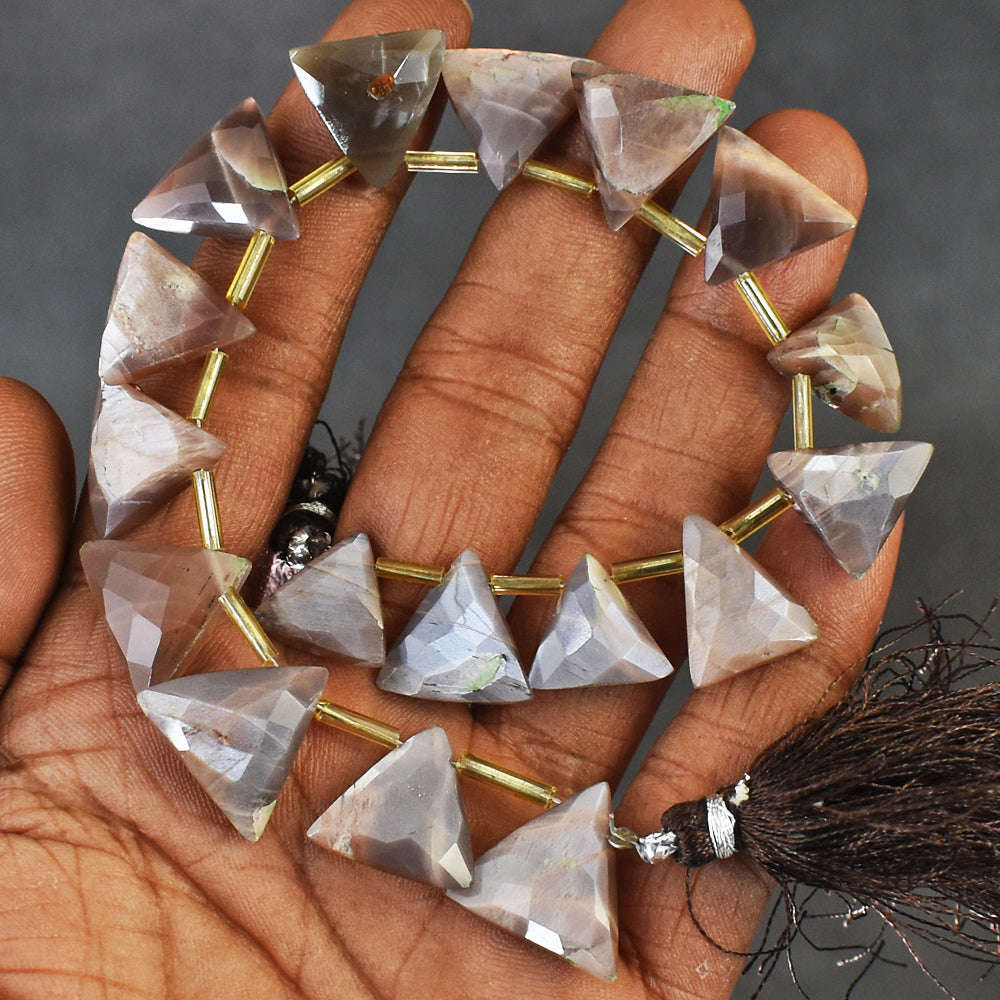 gemsmore:Genuine 127 Carats 08 Inches Chocolate Moonstone Faceted Beads Strand gemsmore:Genuine 127 Carats 08 Inches Chocolate Moonstone Faceted Beads Strand