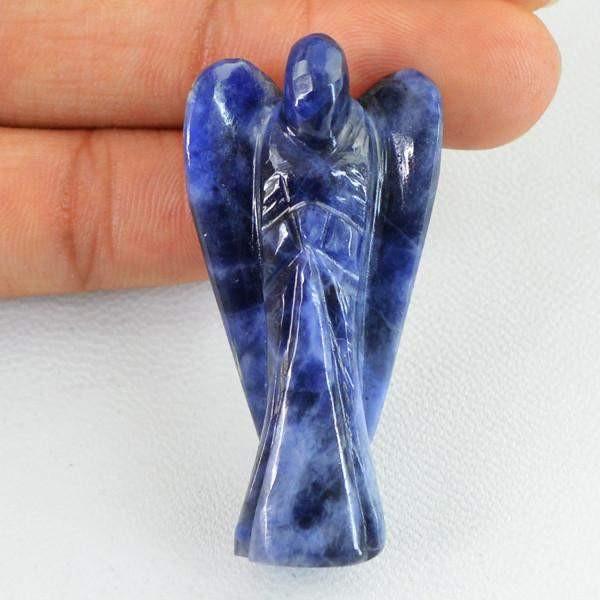 gemsmore:Genuine 51.40 Cts Carved Healing Angel Blue Sodalite Gemstone gemsmore:Genuine 51.40 Cts Carved Healing Angel Blue Sodalite Gemstone