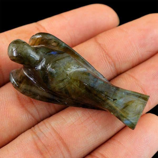 gemsmore:Genuine 62.10 Cts Carved Healing Angel Labradorite Gemstone gemsmore:Genuine 62.10 Cts Carved Healing Angel Labradorite Gemstone