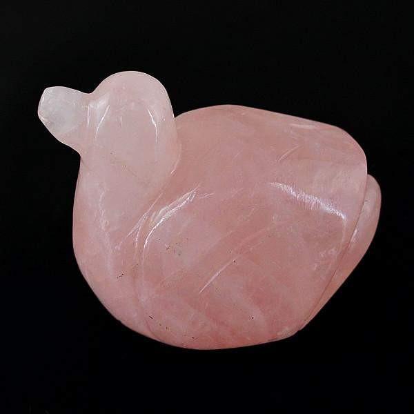 gemsmore:Genuine 673.50 Cts Pink Rose Quartz Carved Duck Gemstone gemsmore:Genuine 673.50 Cts Pink Rose Quartz Carved Duck Gemstone