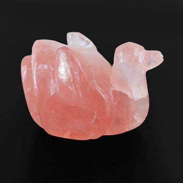 gemsmore:Genuine 678.25 Cts Pink Rose Quartz Carved Duck Gemstone gemsmore:Genuine 678.25 Cts Pink Rose Quartz Carved Duck Gemstone