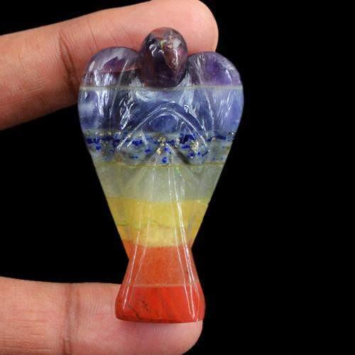 gemsmore:Genuine 7 Chakra Carved Angel Healing Gemstone gemsmore:Genuine 7 Chakra Carved Angel Healing Gemstone