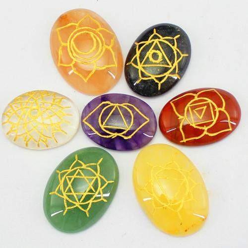 gemsmore:Genuine 7 Chakra Healing Gemstone Lot gemsmore:Genuine 7 Chakra Healing Gemstone Lot