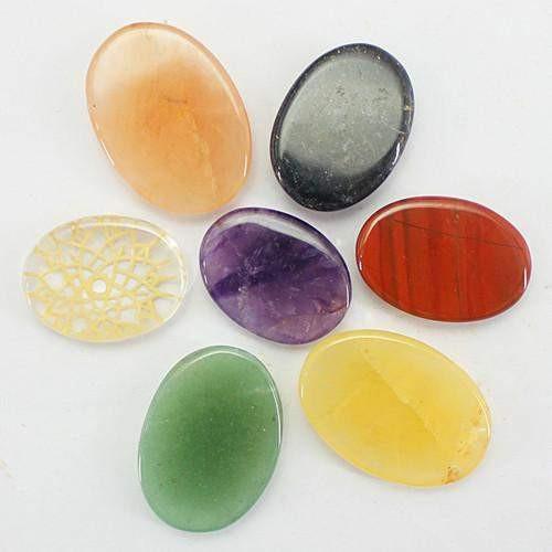 gemsmore:Genuine 7 Chakra Healing Gemstone Lot gemsmore:Genuine 7 Chakra Healing Gemstone Lot