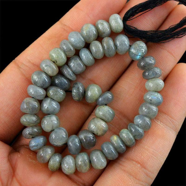 gemsmore:Genuine 99.15 Cts Drilled Blue Labradorite Beads Strand