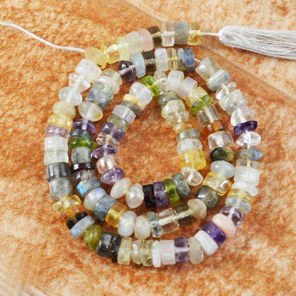 gemsmore:Genuine Amazing Multicolor Mix Gem Drilled Beads Strand