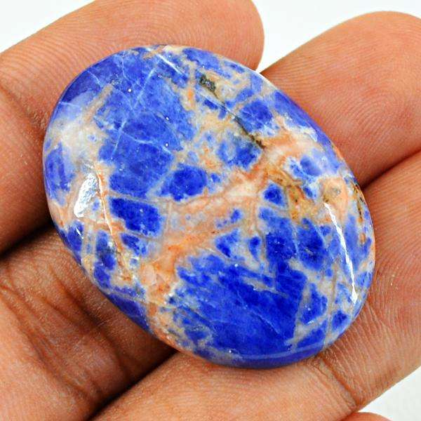 gemsmore:Genuine Amazing Oval Shape Blue Sodalite Untreated Loose Gemstone
