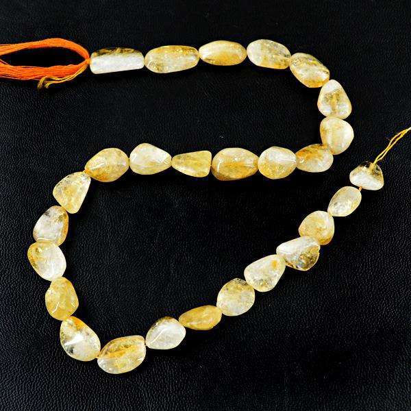 gemsmore:Genuine Amazing Rutile Quartz Drilled Beads Strand