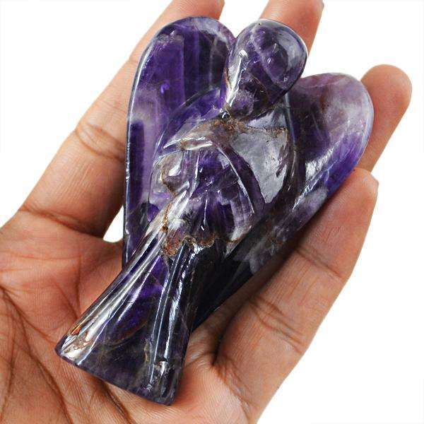 gemsmore:Genuine Bi-Color Amethyst Hand Carved Angel gemsmore:Genuine Bi-Color Amethyst Hand Carved Angel