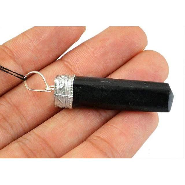 gemsmore:Genuine Black Spinel Healing Point pendant gemsmore:Genuine Black Spinel Healing Point pendant
