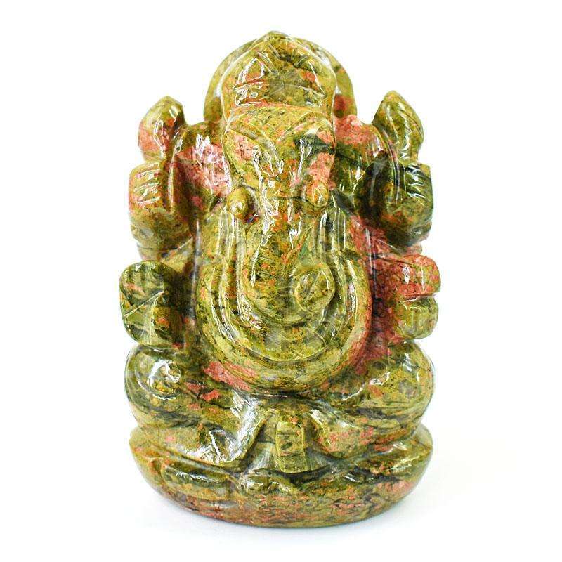 gemsmore:Genuine Blood Green Unakite Hand Carved Genuine Crystal Gemstone Carving Lord Ganesha gemsmore:Genuine Blood Green Unakite Hand Carved Genuine Crystal Gemstone Carving Lord Ganesha