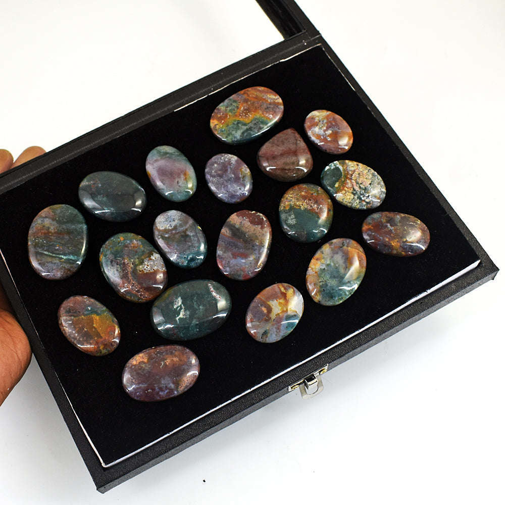 gemsmore:Genuine Bloodstone Untreated Gemstone Cabochon Lot gemsmore:Genuine Bloodstone Untreated Gemstone Cabochon Lot