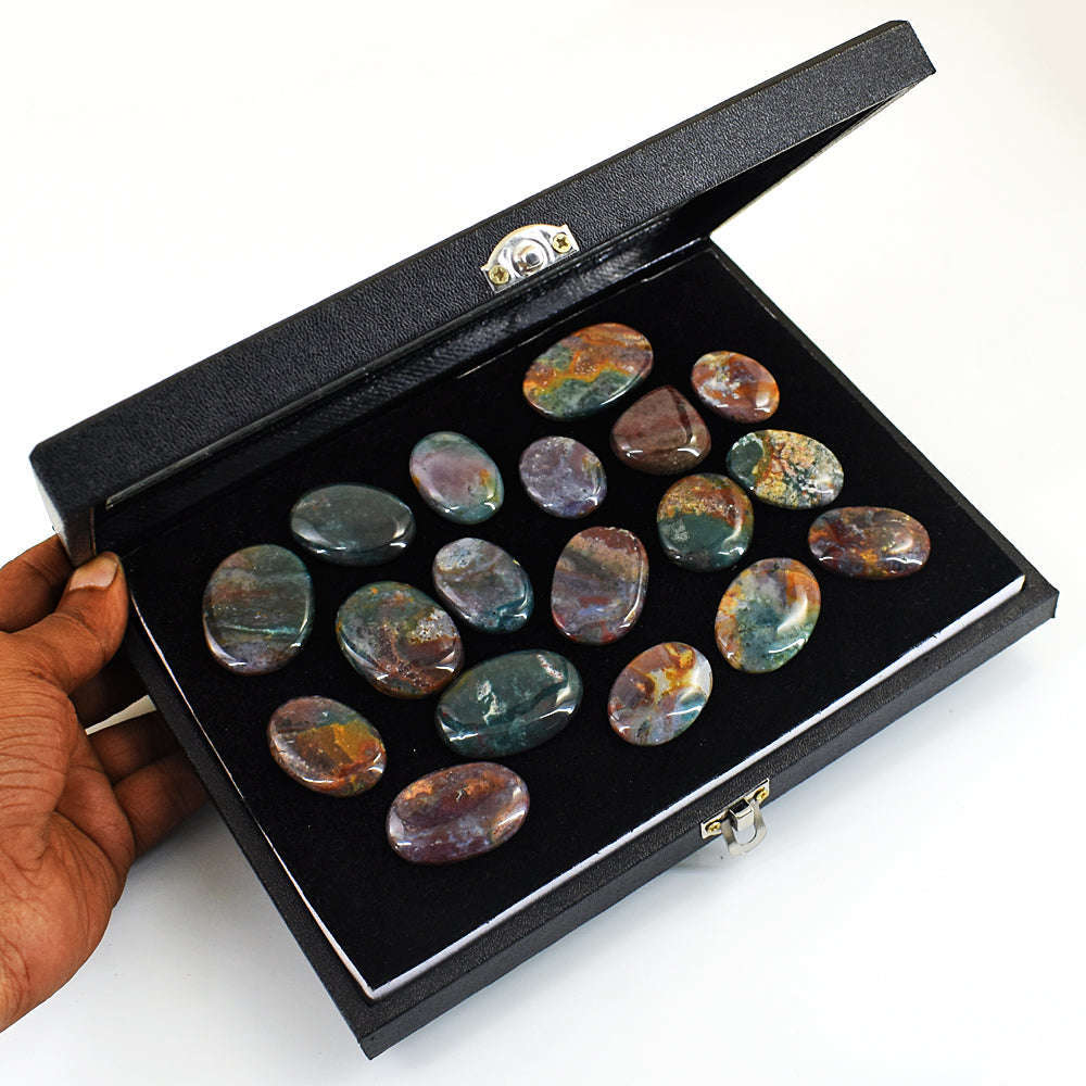 gemsmore:Genuine Bloodstone Untreated Gemstone Cabochon Lot gemsmore:Genuine Bloodstone Untreated Gemstone Cabochon Lot