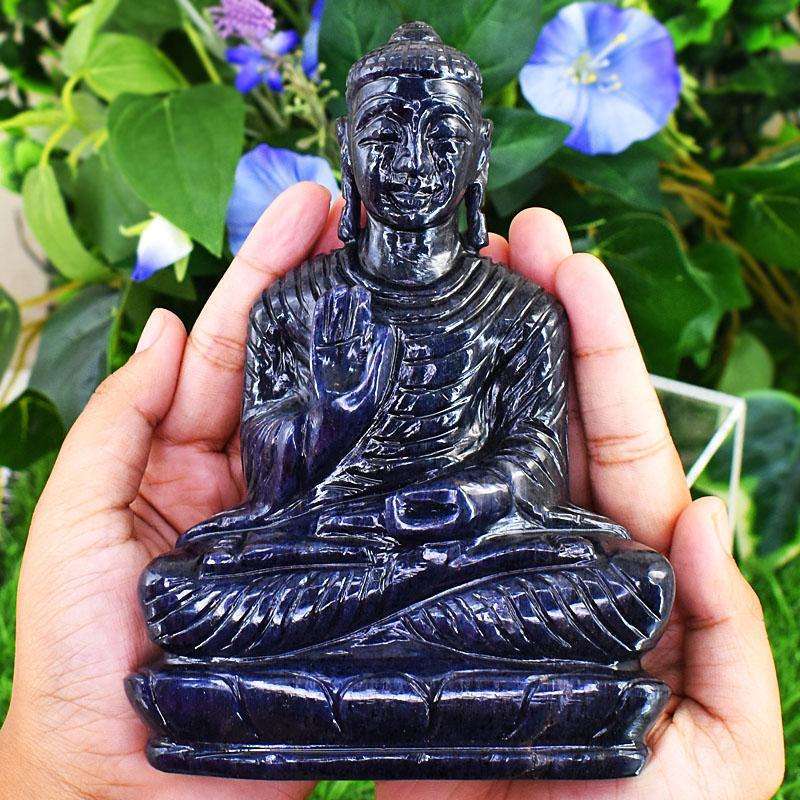 gemsmore:Genuine Blue Jade Hand Carved Genuine Crystal Gemstone Carving Massive Lord Buddha gemsmore:Genuine Blue Jade Hand Carved Genuine Crystal Gemstone Carving Massive Lord Buddha