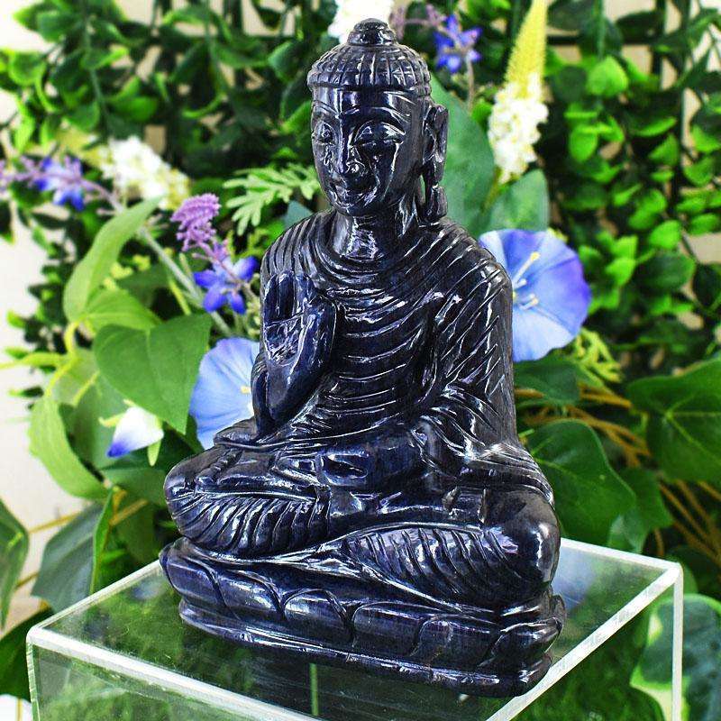 gemsmore:Genuine Blue Jade Hand Carved Genuine Crystal Gemstone Carving Massive Lord Buddha gemsmore:Genuine Blue Jade Hand Carved Genuine Crystal Gemstone Carving Massive Lord Buddha