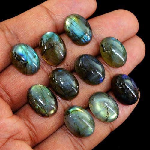 gemsmore:Genuine Blue Labradorite Oval Shaped Gemstone Lot gemsmore:Genuine Blue Labradorite Oval Shaped Gemstone Lot
