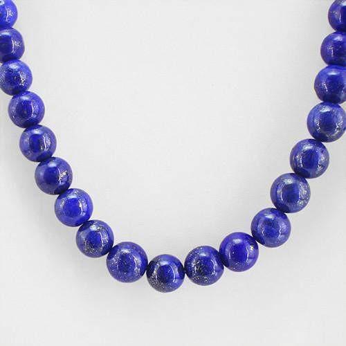 gemsmore:Genuine Blue Lapis Lazuli Beads Necklace Strand gemsmore:Genuine Blue Lapis Lazuli Beads Necklace Strand