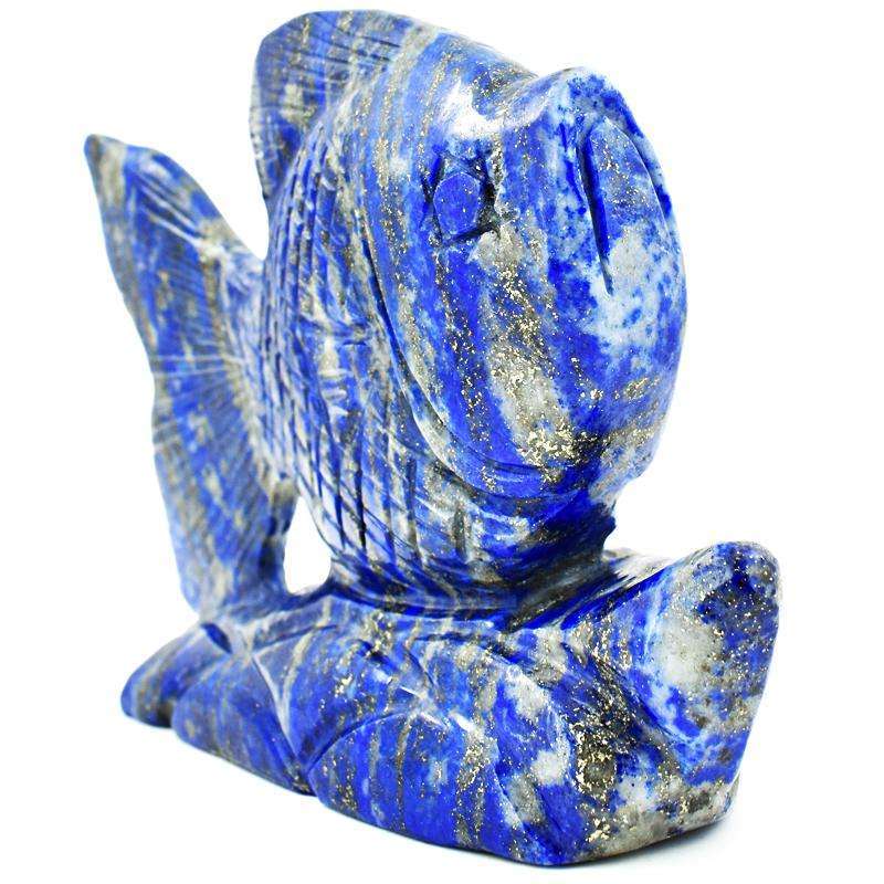 gemsmore:Genuine Blue Lapis Lazuli Hand Carved Fish gemsmore:Genuine Blue Lapis Lazuli Hand Carved Fish
