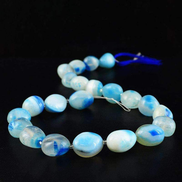 gemsmore:Genuine Blue Onyx Beads Strand Natural Drilled