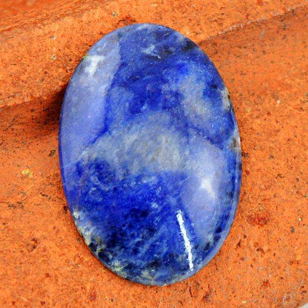 gemsmore:Genuine Blue Sodalite Oval Shape Untreated Loose Gemstone