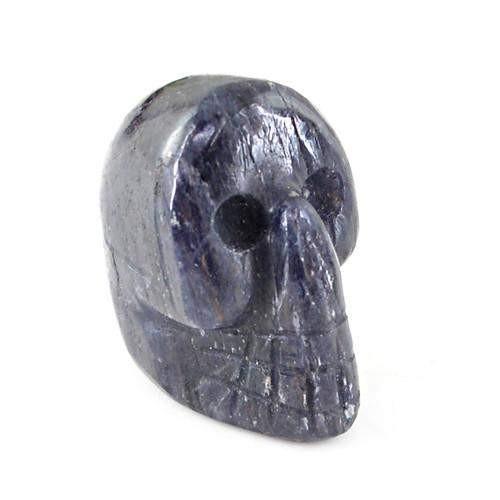 gemsmore:Genuine Blue Tanzanite Carved Skull Gemstone gemsmore:Genuine Blue Tanzanite Carved Skull Gemstone