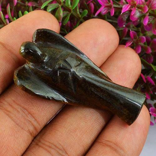 gemsmore:Genuine Carved Angel Golden Tiger Eye Gemstone gemsmore:Genuine Carved Angel Golden Tiger Eye Gemstone