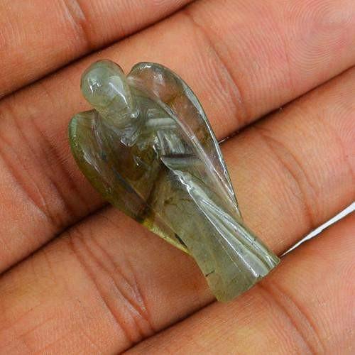 gemsmore:Genuine Carved Angel Labradorite Gemstone gemsmore:Genuine Carved Angel Labradorite Gemstone