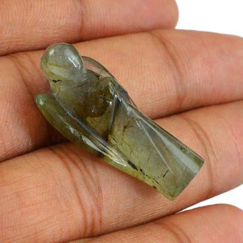 gemsmore:Genuine Carved Angel Labradorite Gemstone gemsmore:Genuine Carved Angel Labradorite Gemstone