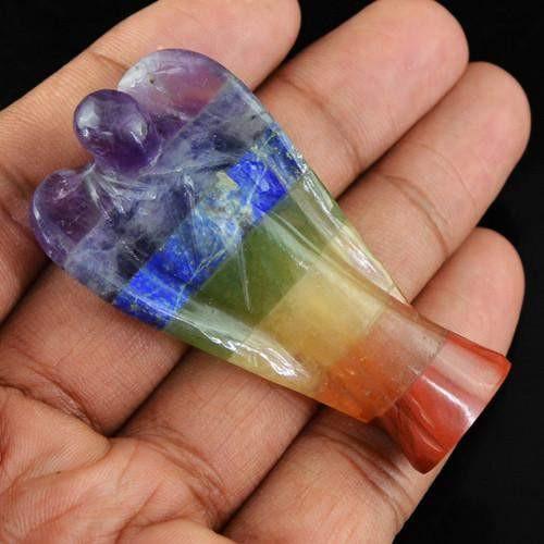 gemsmore:Genuine Carved Angel Seven Chakra Healing Gemstone gemsmore:Genuine Carved Angel Seven Chakra Healing Gemstone