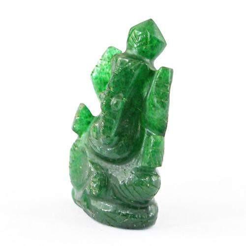 gemsmore:Genuine Carved Ganesha Green Jade Gemstone gemsmore:Genuine Carved Ganesha Green Jade Gemstone