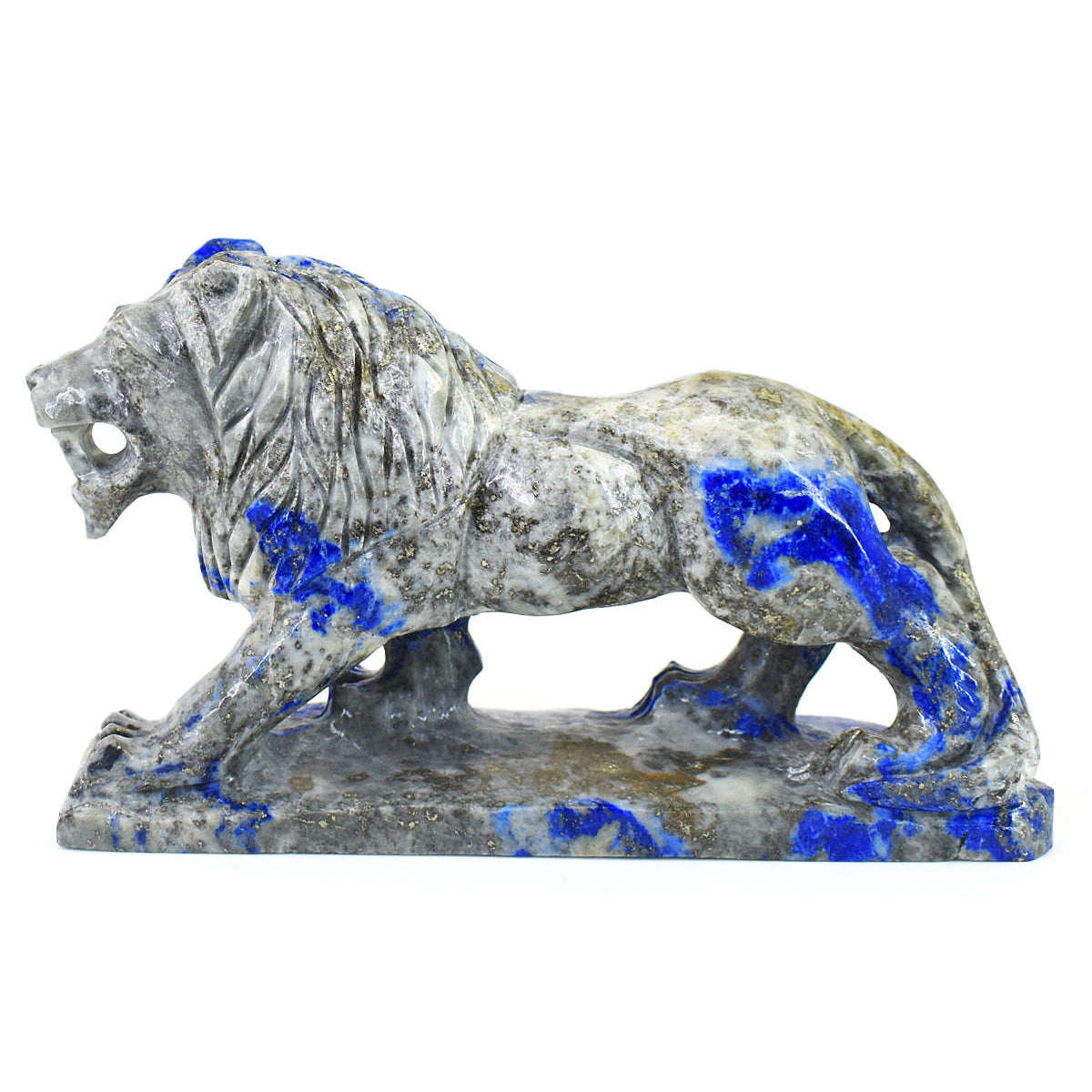 gemsmore:Genuine Denim Blue Lapis Lazuli  Hand Carved Genuine Crystal Gemstone Carving Lion gemsmore:Genuine Denim Blue Lapis Lazuli  Hand Carved Genuine Crystal Gemstone Carving Lion