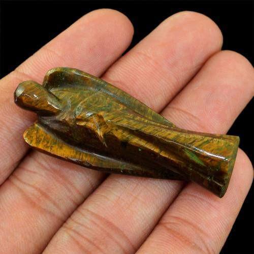 gemsmore:Genuine Golden Tiger Eye Carved Healing Angel Gemstone gemsmore:Genuine Golden Tiger Eye Carved Healing Angel Gemstone