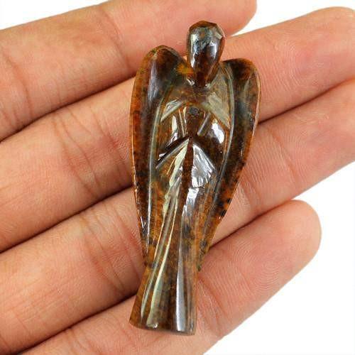 gemsmore:Genuine Golden Tiger Eye Carved Healing Angel Gemstone gemsmore:Genuine Golden Tiger Eye Carved Healing Angel Gemstone