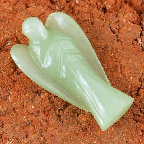 gemsmore:Genuine Green Aquamarine Carved Healing Angel Gemstone gemsmore:Genuine Green Aquamarine Carved Healing Angel Gemstone