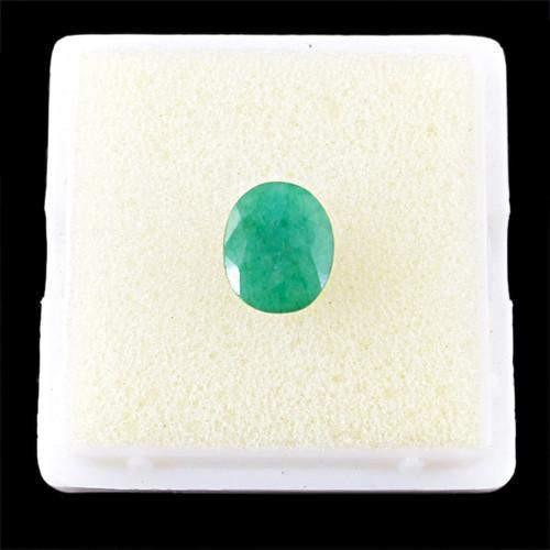 gemsmore:Genuine Green Emerald Oval Faceted Gemstone gemsmore:Genuine Green Emerald Oval Faceted Gemstone
