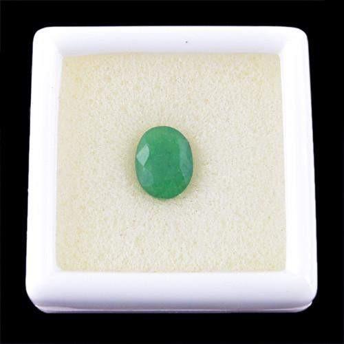 gemsmore:Genuine Green Emerald Oval Faceted Gemstone gemsmore:Genuine Green Emerald Oval Faceted Gemstone