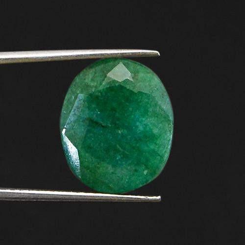 gemsmore:Genuine Green Emerald Oval Faceted Gemstone gemsmore:Genuine Green Emerald Oval Faceted Gemstone