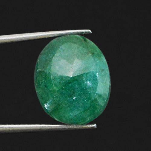 gemsmore:Genuine Green Emerald Oval Faceted Gemstone gemsmore:Genuine Green Emerald Oval Faceted Gemstone