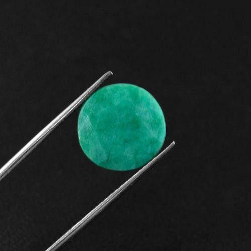 gemsmore:Genuine Green Emerald Round Faceted Gemstone gemsmore:Genuine Green Emerald Round Faceted Gemstone