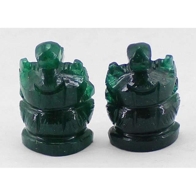 gemsmore:Genuine Green Jade Carved Ganesha Gemstone Lot gemsmore:Genuine Green Jade Carved Ganesha Gemstone Lot