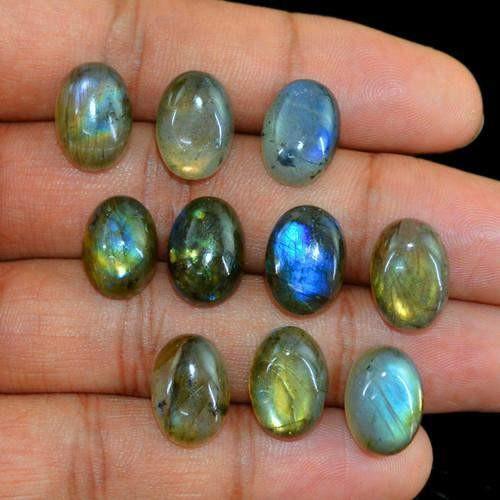 gemsmore:Genuine Labradorite Oval Shaped Gemstone Lot gemsmore:Genuine Labradorite Oval Shaped Gemstone Lot
