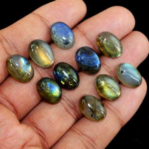 gemsmore:Genuine Labradorite Oval Shaped Gemstone Lot gemsmore:Genuine Labradorite Oval Shaped Gemstone Lot