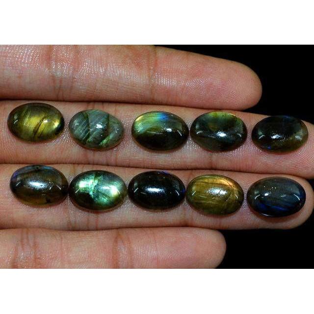 gemsmore:Genuine Labradorite Oval Shaped Gemstone Lot gemsmore:Genuine Labradorite Oval Shaped Gemstone Lot
