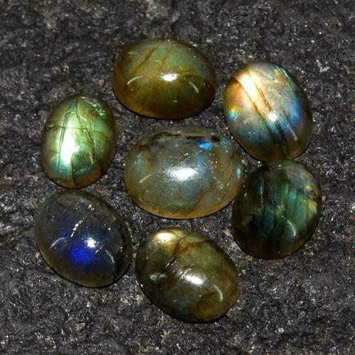 gemsmore:Genuine Labradorite Oval Shaped Gemstone Lot gemsmore:Genuine Labradorite Oval Shaped Gemstone Lot