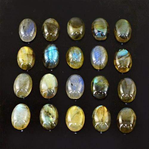 gemsmore:Genuine Labradorite Oval Shaped Gemstone Lot gemsmore:Genuine Labradorite Oval Shaped Gemstone Lot