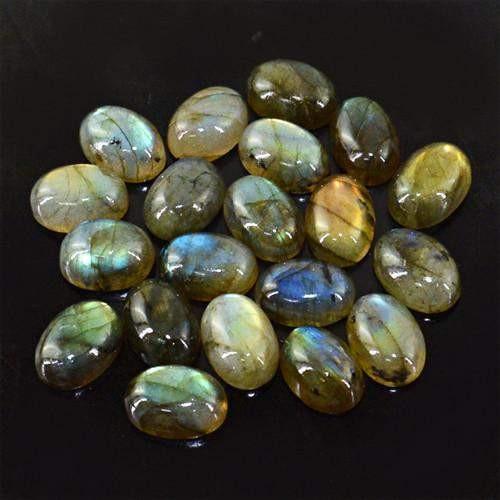 gemsmore:Genuine Labradorite Oval Shaped Gemstone Lot gemsmore:Genuine Labradorite Oval Shaped Gemstone Lot