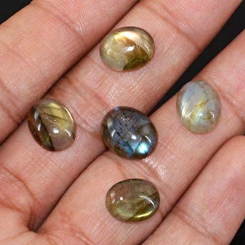 gemsmore:Genuine Labradorite Oval Shaped Gemstone Lot gemsmore:Genuine Labradorite Oval Shaped Gemstone Lot