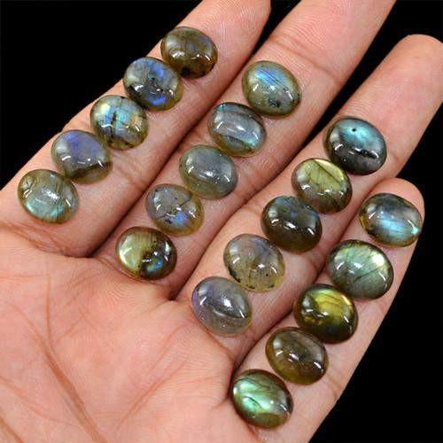 gemsmore:Genuine Labradorite Oval Shaped Gemstone Lot gemsmore:Genuine Labradorite Oval Shaped Gemstone Lot