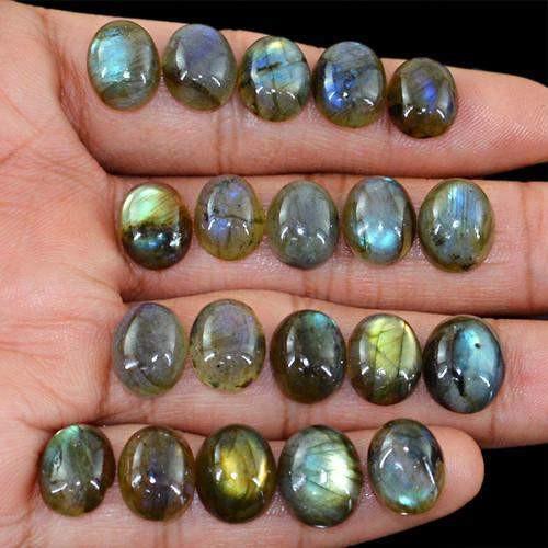 gemsmore:Genuine Labradorite Oval Shaped Gemstone Lot gemsmore:Genuine Labradorite Oval Shaped Gemstone Lot