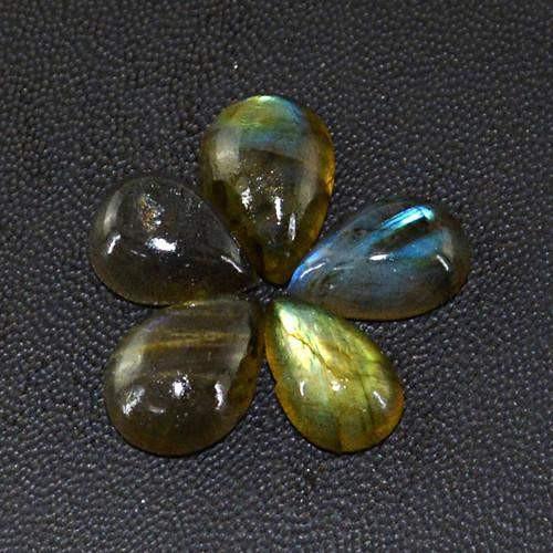 gemsmore:Genuine Labradorite Pear Shaped Gemstone Lot gemsmore:Genuine Labradorite Pear Shaped Gemstone Lot